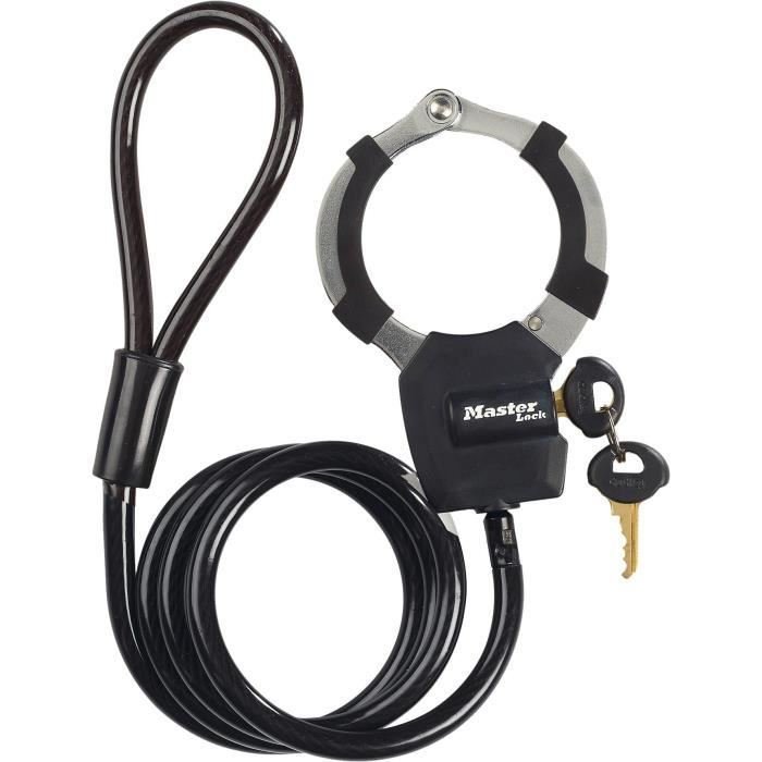 Antivol à clé avec menotte Master Lock Street Cuff 1 m Noir