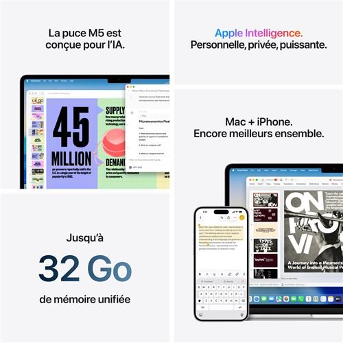 Apple MacBook Air 13" 512 Go SSD 16 Go RAM Puce M5 CPU 10 cœurs GPU 8 – Image 8