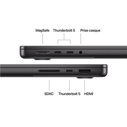 Apple MacBook Pro 14" 1 To SSD 24 Go RAM Puce M5 Pro CPU 15 cœurs GPU 16 cœurs Noir sidéral – Image 4