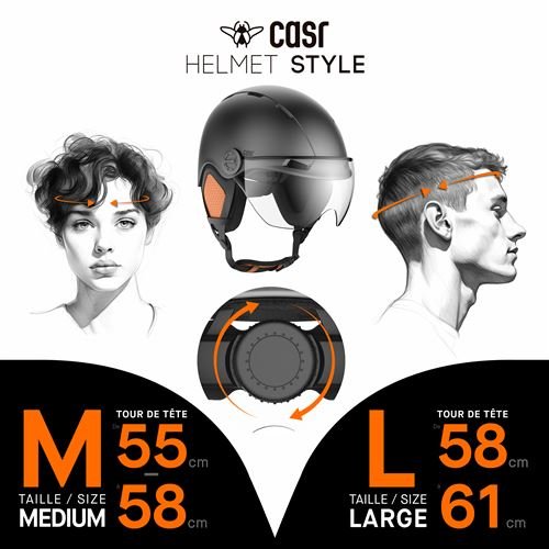 Casque vélo et trottinette avec visière Casr Life Noir M – Image 5
