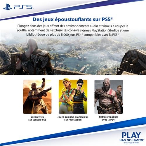 Console Sony PS5 Slim Edition Standard Blanc et Noir – Image 4