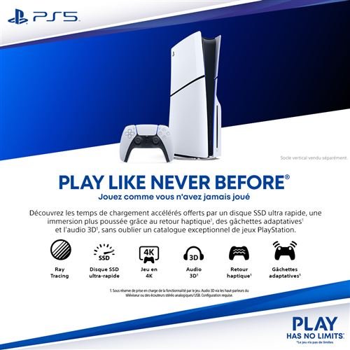 Console Sony PS5 Slim Edition Standard Blanc et Noir – Image 3