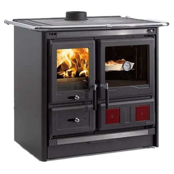 Cuisinière à bois La Nordica Rosa L16 Steel - Acier émaillé noir anthracite - Four 55L